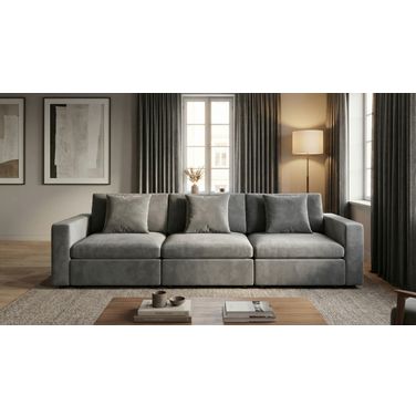 Rosedale Modular Sofa In Grey Velvet