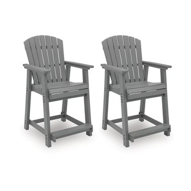 Ross Cove Outdoor Counter Height Bar Stool In Dark Gray