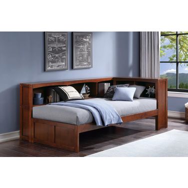 Rowe Dark Cherry Youth Bookcase Platform Corner Bedroom Set