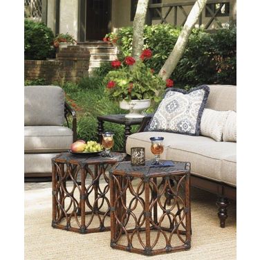 Royal Kahala Black Sands Dark Brown Bunching Occasional Table Set