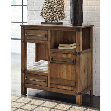 Roybeck Light Brown And Bronze Accent Cabinet