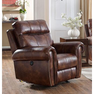 Roycroft Pecan Glider Power Recliner