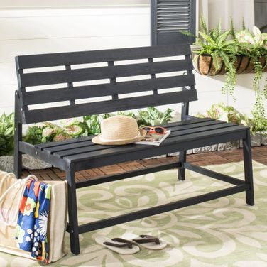 Ruben Dark Slate Grey Balcony Bench And Table