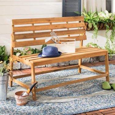 Ruben Natural Balcony Bench And Table
