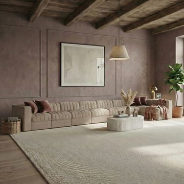 Rummi Velvet Performance Fabric Upholstered 8-Piece Modular Sectional In Beige