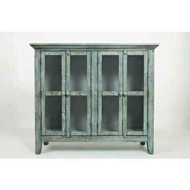 Rustic Shores 48 Inch 4 Door Accent Cabinet In Blue