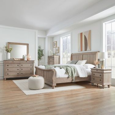 Rustic Traditions Sleigh Bedroom Set In Saddle Tan