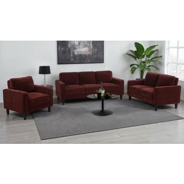 Ruth Living Room Set In Rust Red