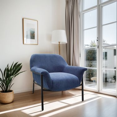 Sabrina Accent Chair In Navy Blue