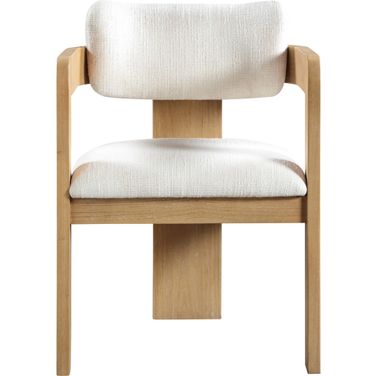 Sacha Linen Textured Fabric Dining Chair Set of 2 In Natural and Cream