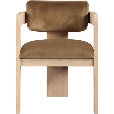 Sacha Velvet Dining Chair Set of 2 In Saddle and Natural