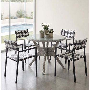 Safavieh PAT Grey Round Dining Room Set