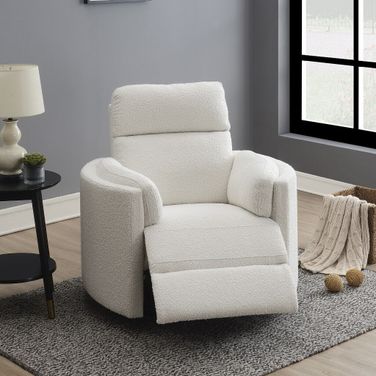 Sagen Glider Recliner with Swivel In Cream