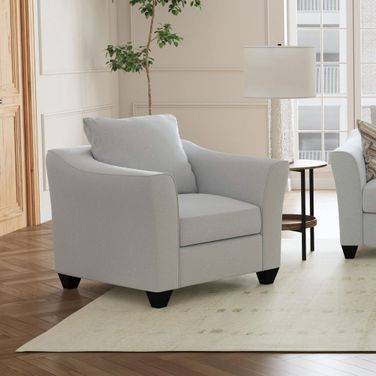 Salizar Upholstered Track Arm Fabric Accent Chair Grey Mist
