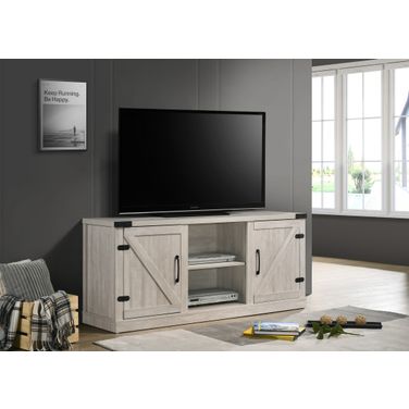 Salma 58 Inch Tv Stand with 2 Open Shelves and 2 Cabinets In Dusty Gray