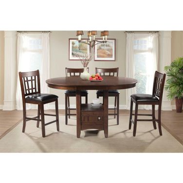 Sam Cherry Extendable Trestle Storage Pub Dining Room Set