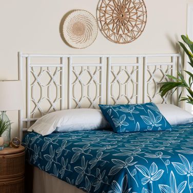 Sampson Rattan King Standalone Headboard In White