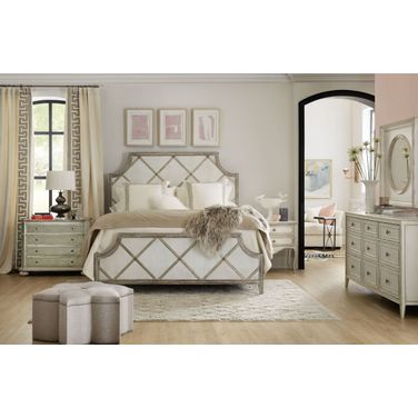 Sanctuary 2 Light Wood Tone Diamond Panel Bedroom Set