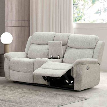 Sandbach Loveseat with Console In Light Gray