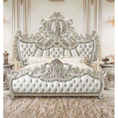 Sandoval King Bed In Beige Pu And Champagne