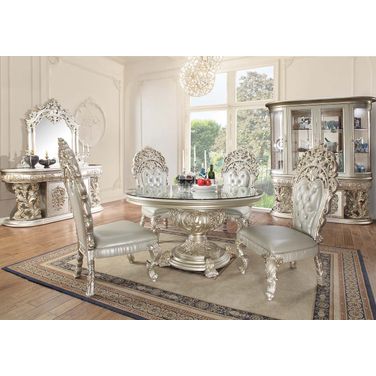 Sandoval Round Dining Room Set In Champagne