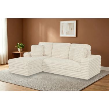 Sandy 2-Piece Compressed Left Chase Sectional In Beige