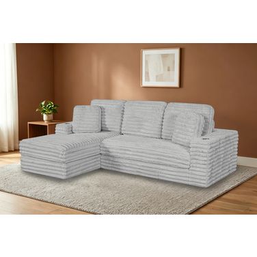 Sandy 2-Piece Compressed Left Chase Sectional In Light Gray