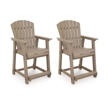Sandy Dune Outdoor Counter Height Bar Stool Set of 2 In Medium Brown