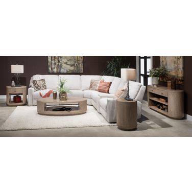 Sanford Oval Occasional Table Set In Chateau Brown