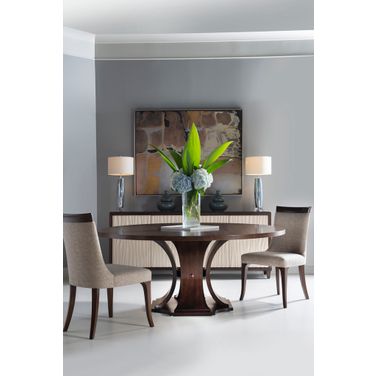 Sanford Round Dining Room Set In Brunette
