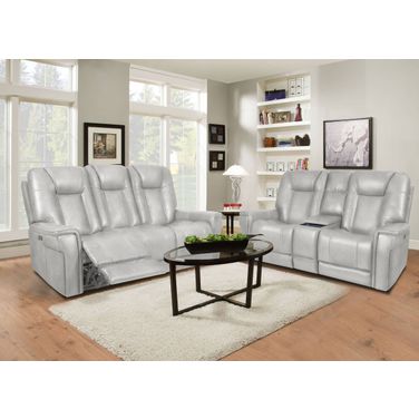 Sanibel Rainer Dove Lay Flat Power Reclining Living Room Set with Power Headrest And Lumbar