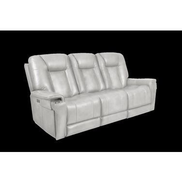 Sanibel Sofa In Rainer Dove With Power Recline, Power Head Rests and Power Lumbar (Lay Flat)