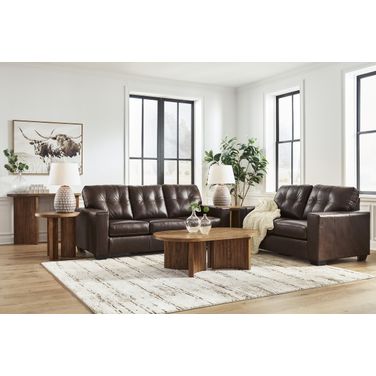 Santorine Living Room Set In Dark Brown