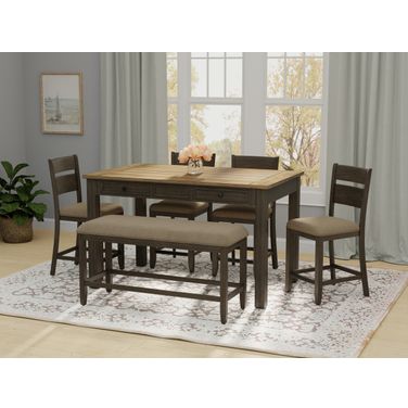 Sarasota 6 Piece Dining Room Set In Dark Brown