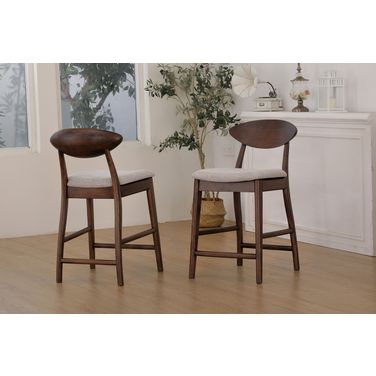 Sargans Counter Height Chair Set of 2 In Rich Walnut