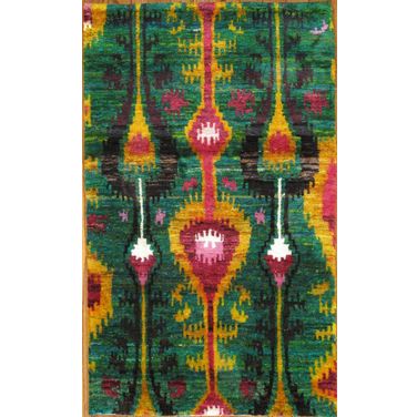 Sari Silk Collection Hand-Knotted Area Rug- 3' 1" x 5' In Multi