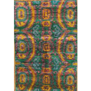 Sari Silk Collection Hand-Knotted Area Rug- 5' 3" x 7' 8" In Multi