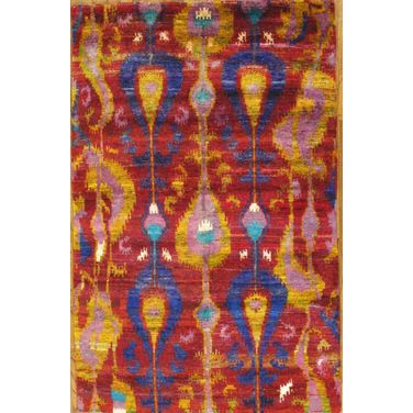 Sari Silk Collection Hand-Knotted Area Rug- 5' 8" x 8' 10" In Multi