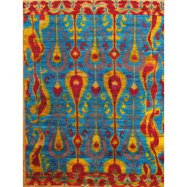 Sari Silk Collection Hand-Knotted Area Rug- 7' 8" x 10' 1" In Multi