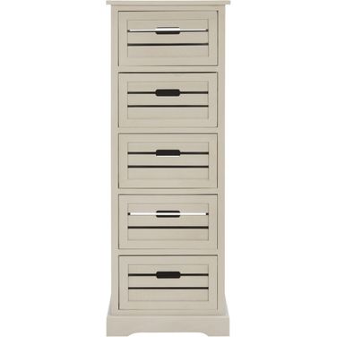 Sarina Distressed Cream 5-Drawer Cabinet