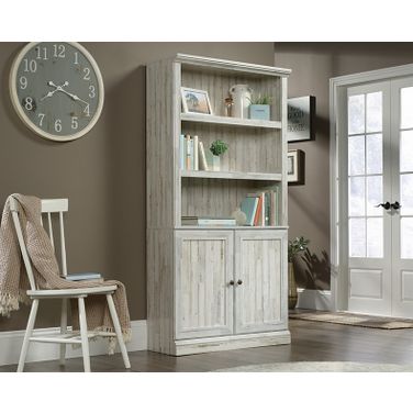 Sauder Select Bookcase With Doors In White Plank
