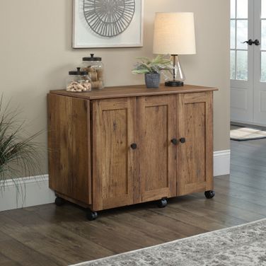 Sauder Select Sewing Or Craft Cart In Vintage Oak