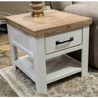 Savonport End Table In White and Brown