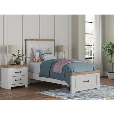 Savonport Youth Panel Storage Bedroom Set In White and Brown