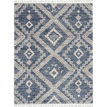 Scandinavian Shag Denim Blue 7'10" x 10'6" Area Rug