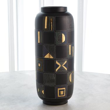 Script Large Vase In Black