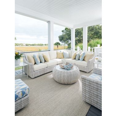 Seabrook Ivory Outdoor Round Occasional Table Set