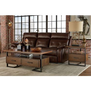 Sedley Walnut And Rustic Black Occasional Table Set