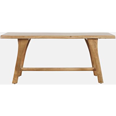 Sedona 54 Inch Live Edge Counter Height Trestle Bench In Gold