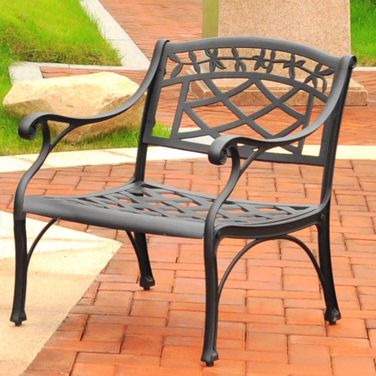 Sedona Cast Aluminum Outdoor Lounge Chair In Black